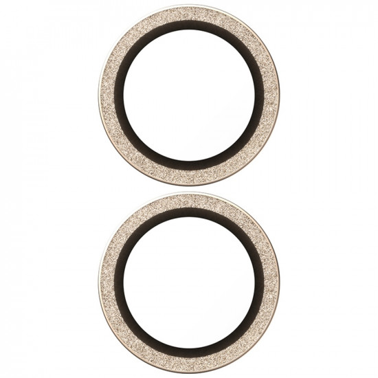 Tempered glass lens protector PanzerGlass Hoops Glitter for iPhone 17 / 16 / 16 Plus gold