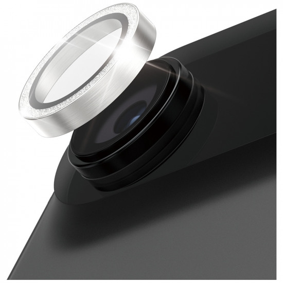 Tempered glass lens protector PanzerGlass Hoops Glitter for iPhone Air silver