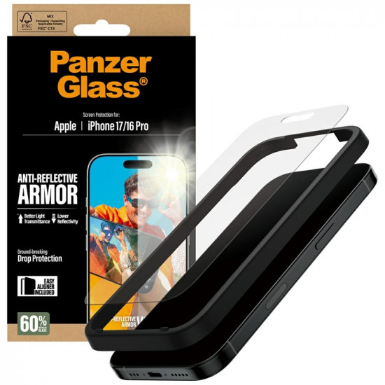 PanzerGlass Armor Anti-Reflective Tempered Glass for iPhone 17 / 16 Pro