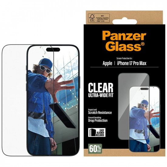 PanzerGlass Ultra-Wide Fit EasyAligner Tempered Glass for iPhone 17 Pro Max PanzerGlass Ultra-Wide Fit EasyAligner Tempered Glass for iPhone 17 Pro Max