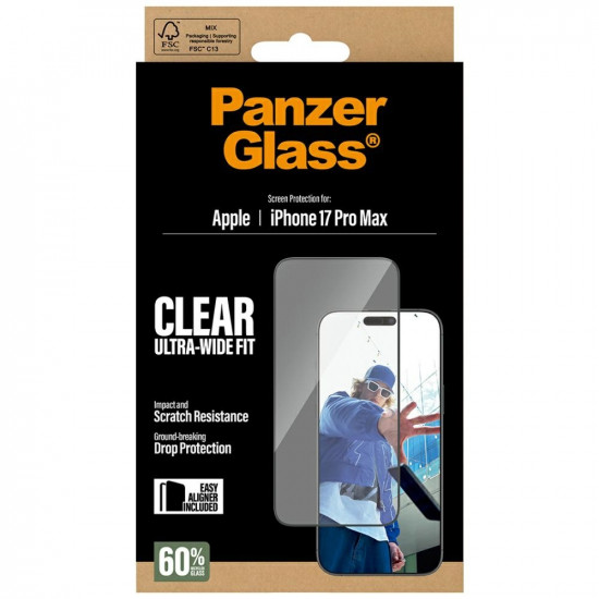 PanzerGlass Ultra-Wide Fit EasyAligner Tempered Glass for iPhone 17 Pro Max PanzerGlass Ultra-Wide Fit EasyAligner Tempered Glass for iPhone 17 Pro Max