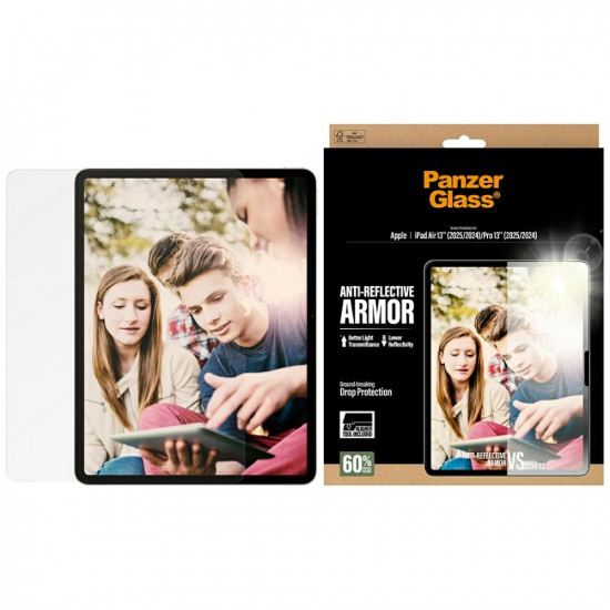 PanzerGlass Ultra-Wide Fit Reflective Armor Tempered Glass for iPad Air 13" (2025/2024) / Pro 13" (2025/2024)