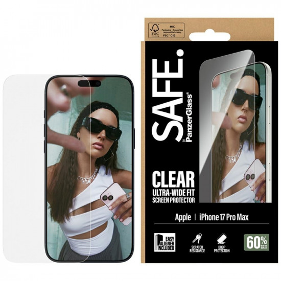 SAFE tempered glass by PanzerGlass Ultra-Wide Fit EasyAligner for iPhone 17 Pro Max