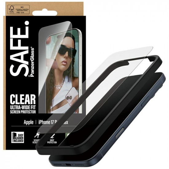 SAFE tempered glass by PanzerGlass Ultra-Wide Fit EasyAligner for iPhone 17 Pro Max