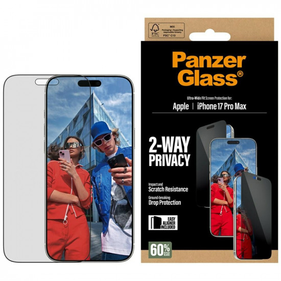 PanzerGlass Ultra-Wide Fit EasyAligner Privacy Glass for iPhone 17 Pro Max PanzerGlass Ultra-Wide Fit EasyAligner Privacy Glass for iPhone 17 Pro Max