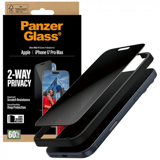 PanzerGlass Ultra-Wide Fit EasyAligner Privacy Glass for iPhone 17 Pro Max PanzerGlass Ultra-Wide Fit EasyAligner Privacy Glass for iPhone 17 Pro Max