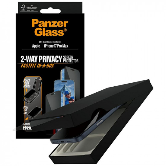 PanzerGlass Ultra-Wide Fit Fastfit Privacy Glass for iPhone 17 Pro Max