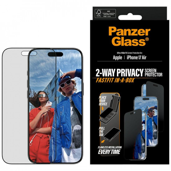 PanzerGlass Ultra-Wide Fit Fastfit Privacy Glass for iPhone Air PanzerGlass Ultra-Wide Fit Fastfit Privacy Glass for iPhone Air