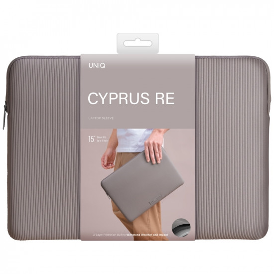 Laptop Sleeve UNIQ Cyprus Ridge Edition 16" waterproof neoprene gray