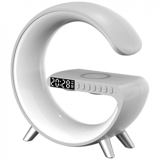 Multifunctional Lamp MajesticLine with alarm clock and bluetooth speaker white Ask Chat