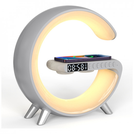 Multifunctional Lamp MajesticLine with alarm clock and bluetooth speaker white Ask Chat