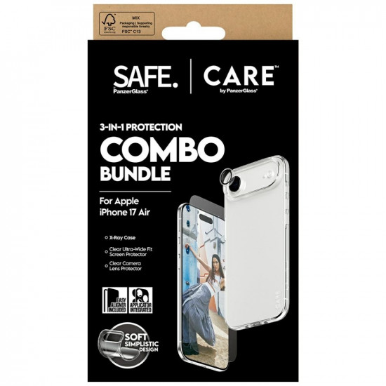 CARE by PanzerGlass Fashionable Combo 3in1 Case + Glass + Lens for iPhone Air
