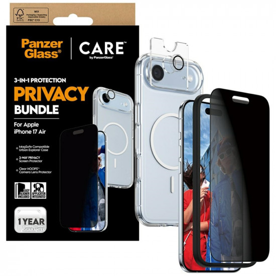 CARE by PanzerGlass Flagship Privacy 3-in-1 Case + Privacy Glass + Lens for iPhone