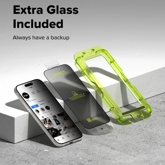 Ringke Easy Slide Privacy Tempered Glass (2 pack) iPhone 17 Pro Max Black
