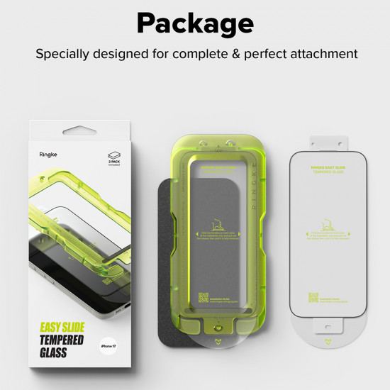 Ringke Easy Slide Tempered Glass (2 pack) iPhone 17 Pro Max Clear