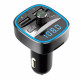 Techsuit FM Modulator JamLink (MFM2) Dual USB, SD Card, Blue Ambient Ring Light, Ultra Compact Design, Bluetooth Black