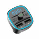 Techsuit FM Modulator JamLink (MFM2) Dual USB, SD Card, Blue Ambient Ring Light, Ultra Compact Design, Bluetooth Black