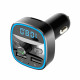 Techsuit FM Modulator JamLink (MFM2) Dual USB, SD Card, Blue Ambient Ring Light, Ultra Compact Design, Bluetooth Black