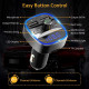 Techsuit FM Modulator JamLink (MFM2) Dual USB, SD Card, Blue Ambient Ring Light, Ultra Compact Design, Bluetooth Black