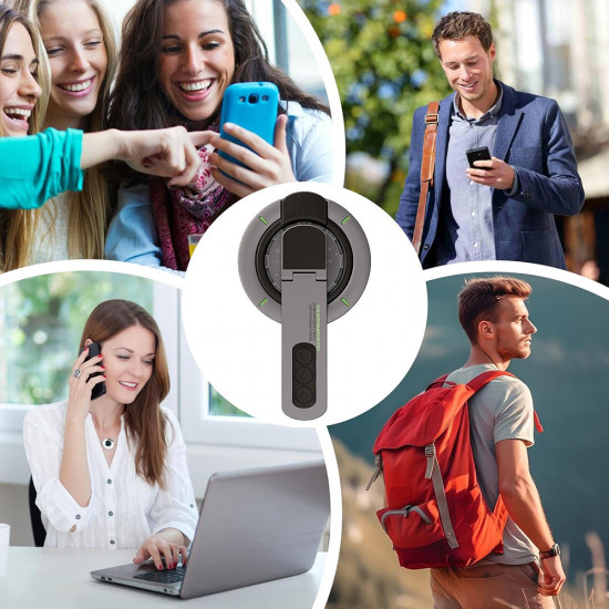 Techsuit Premium MagSafe Ring Holder AluStandX (SB1) for Desk, 360° Magnetic, Adjustable Stand, Aluminum & Zinc Gray Techsuit Premium MagSafe Ring Holder AluStandX (SB1) for Desk, 360° Magnetic, Adjustable Stand, Aluminum & Zinc Gray