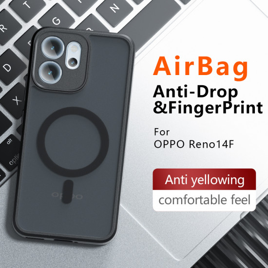 Techsuit PureFrost MagSafe Oppo Reno14 F / Reno14 FS 5G Frosted Black Techsuit PureFrost MagSafe Oppo Reno14 F / Reno14 FS 5G Frosted Black