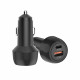 Techsuit Car Charger CarbonVolt (C7) Fast Charge 48W, USB, Type C, QC3.0 18W, PD30W Black