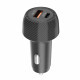 Techsuit Car Charger CarbonVolt (C7) Fast Charge 48W, USB, Type C, QC3.0 18W, PD30W Black