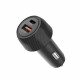 Techsuit Car Charger CarbonVolt (C7) Fast Charge 48W, USB, Type C, QC3.0 18W, PD30W Black