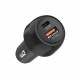 Techsuit Car Charger CarbonVolt (C7) Fast Charge 48W, USB, Type C, QC3.0 18W, PD30W Black