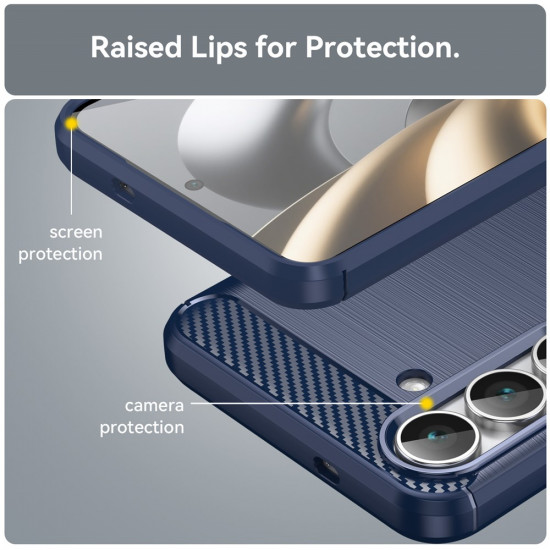 Techsuit Carbon Silicone Samsung Galaxy S25 FE Blue Techsuit Carbon Silicone Samsung Galaxy S25 FE Blue