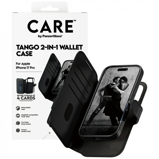 Case CARE by PanzerGlass Feature Tango 2w1 Wallet Case MagSafe for iPhone 17 Pro black