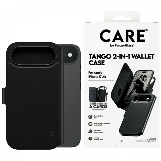 Case CARE by PanzerGlass Feature Tango 2w1 Wallet Case MagSafe for iPhone Air black