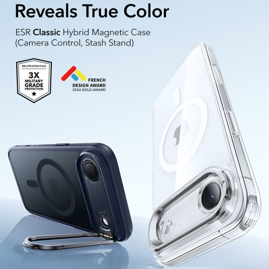 ESR Classic Hybrid HaloLock Kickstand iPhone 17 Air Frosted Blue