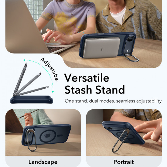 ESR Classic Hybrid HaloLock Kickstand iPhone 17 Air Frosted Blue