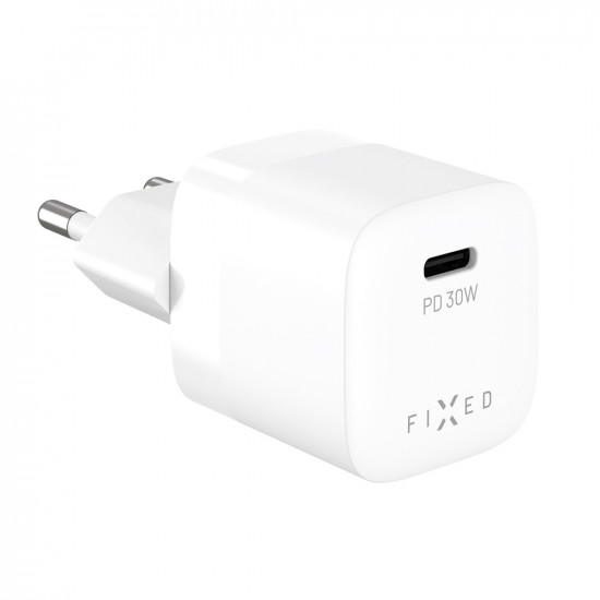 Fixed Wall Charger MIni (FIXCG30M C WH) GaN, Type C, PD 3.0, 30W, Compact Size White Fixed Wall Charger MIni (FIXCG30M C WH) GaN, Type C, PD 3.0, 30W, Compact Size White