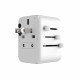 Fixed Travel Adapter Voyager (FIXCT30 1C2A WH) EU, UK, USA/AUS, Type C, 2x USB, GaN, PD 30W, 10A/2500W White