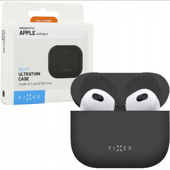 Fixed Silky Case (FIXSIL 1473 BK) for AirPods 4 Black