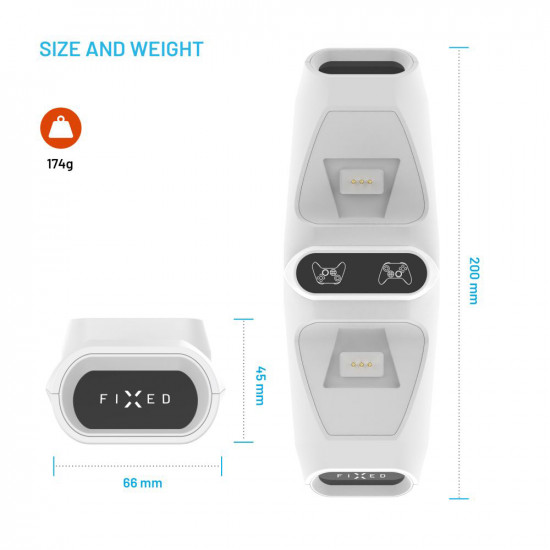 Fixed Dual Charging Dock (FIXXB DCC WH) for Xbox Series S, X, Elite and One Wireless Controllers, LED, USB C Port White Fixed Dual Charging Dock (FIXXB DCC WH) for Xbox Series S, X, Elite and One Wireless Controllers, LED, USB C Port White