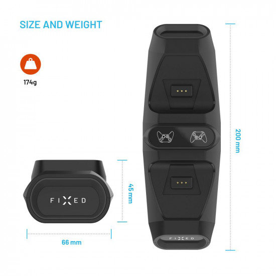 Fixed Dual Charging Dock (FIXXB DCC BK) for Xbox Series S, X, Elite and One Wireless Controllers, LED, USB C Port Black Fixed Dual Charging Dock (FIXXB DCC BK) for Xbox Series S, X, Elite and One Wireless Controllers, LED, USB C Port Black