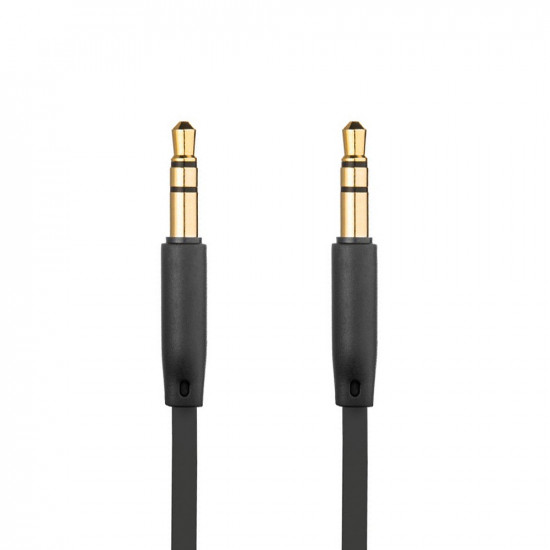Fixed Audio Cable (FIXM AUX BK) 3.5mm Jack to 3.5mm Jack, Flat Design Gold plated Connectors, 1m Black Fixed Audio Cable (FIXM AUX BK) 3.5mm Jack to 3.5mm Jack, Flat Design Gold plated Connectors, 1m Black