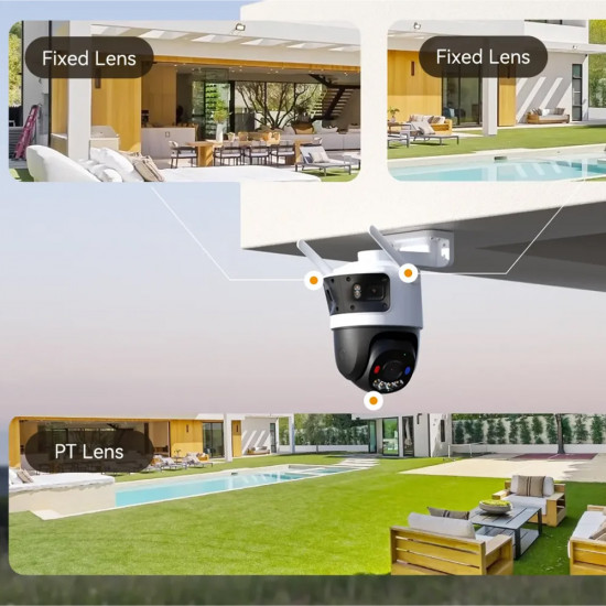 Imou Outdoor Camera Cruiser Triple (IPC S7UP 11M0WED) 3+3+5MP, Wi Fi, 2xSD Card Slot, PT, Night Vision, AOR Mode White Imou Outdoor Camera Cruiser Triple (IPC S7UP 11M0WED) 3+3+5MP, Wi Fi, 2xSD Card Slot, PT, Night Vision, AOR Mode White