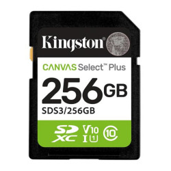 Kingston Memory Card Canvas Select Plus (SDS3/256GB) SDXC, 256GB, UHS I U1, V10, A1 Black