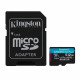 Kingston Memory Card Canvas Go Plus (SDCG4/512GB) microSDXC, with Adapter, 512GB, Class 10 UHS I U3, V30 Black