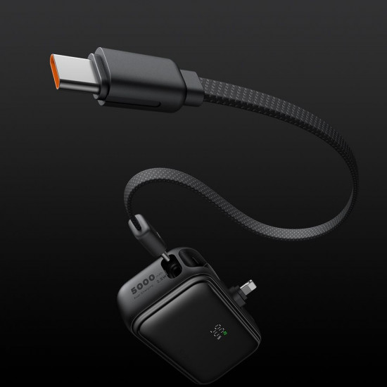 Mcdodo Power Bank FreeKit Series (MC 7800) with Built in Cable & Connector Lightning, 5000mAh, 22.5W Black