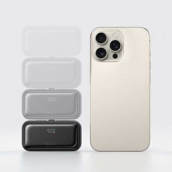 Mcdodo Power Bank FreeKit Series (MC 7800) with Built in Cable & Connector Lightning, 5000mAh, 22.5W Black
