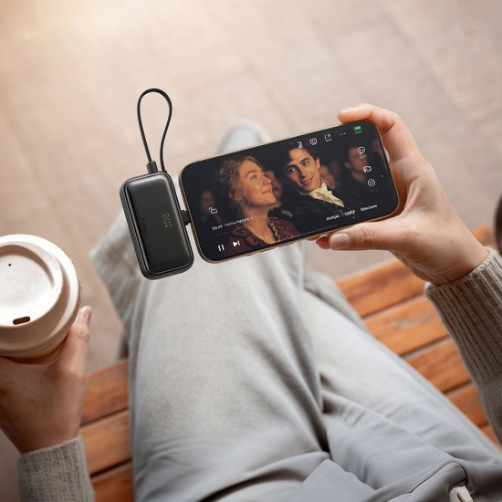 Mcdodo Power Bank FreeKit Series (MC 7800) with Built in Cable & Connector Lightning, 5000mAh, 22.5W Black