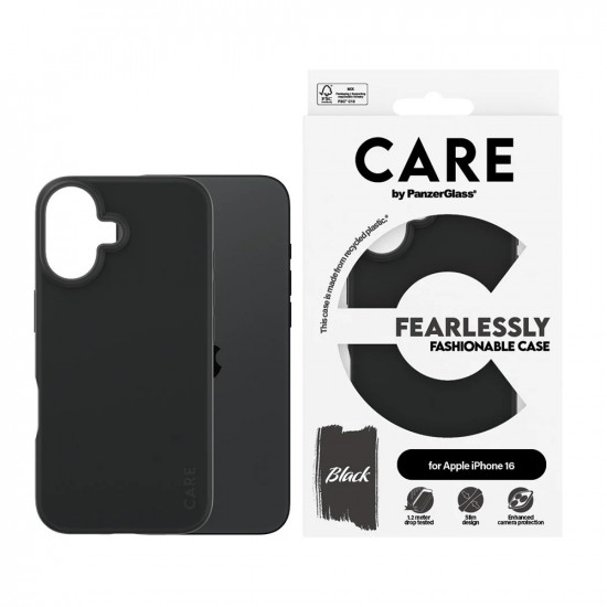 PanzerGlass® CARE Fashionable Case iPhone 16 Black