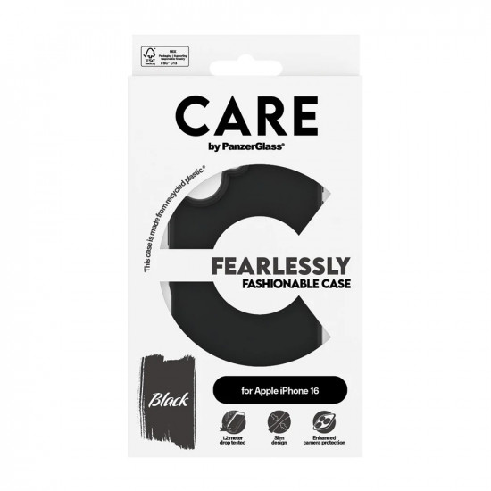 PanzerGlass® CARE Fashionable Case iPhone 16 Black