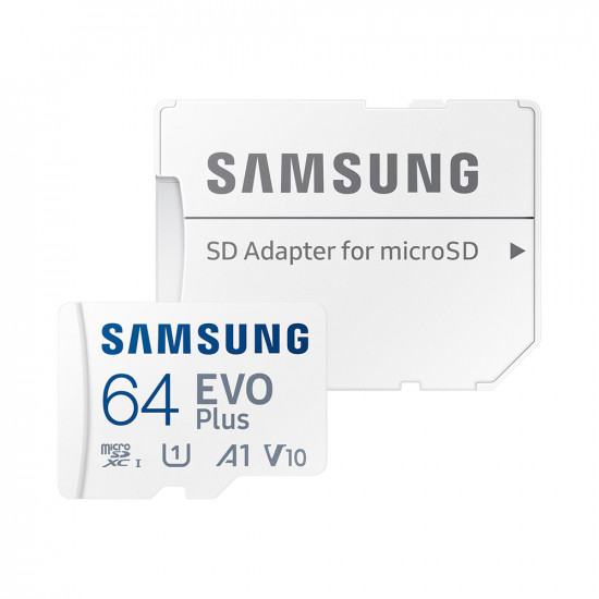 Samsung Memory Card Evo Plus (MB MC64SA/EU) MicroSDXC, 64GB, Class 10, UHS I, U1, V10, A1, 160MB/s, Waterproof White Samsung Memory Card Evo Plus (MB MC64SA/EU) MicroSDXC, 64GB, Class 10, UHS I, U1, V10, A1, 160MB/s, Waterproof White