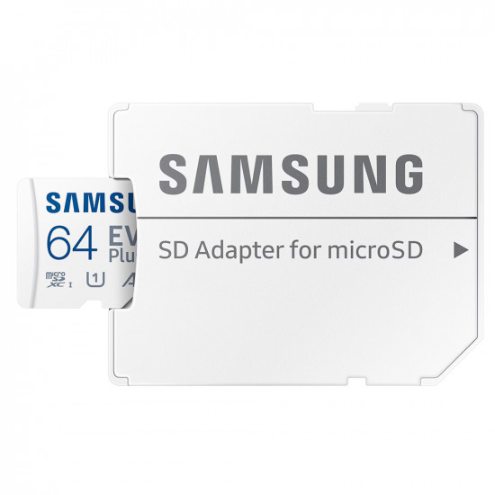 Samsung Memory Card Evo Plus (MB MC64SA/EU) MicroSDXC, 64GB, Class 10, UHS I, U1, V10, A1, 160MB/s, Waterproof White Samsung Memory Card Evo Plus (MB MC64SA/EU) MicroSDXC, 64GB, Class 10, UHS I, U1, V10, A1, 160MB/s, Waterproof White